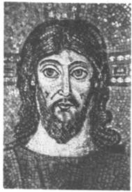Изображение Иисуса Христа в церкви св. Апполинария Нового. Мозаика.