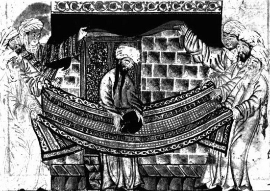 Мухаммад и Черный камень. Иллюстрация к «Всеобщей истории» Рашида ад-Дина (1307